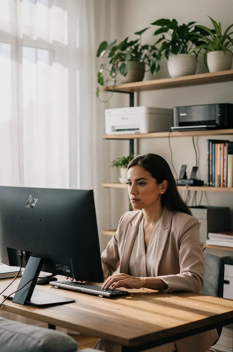 Functional workspace design with practical organization tips.